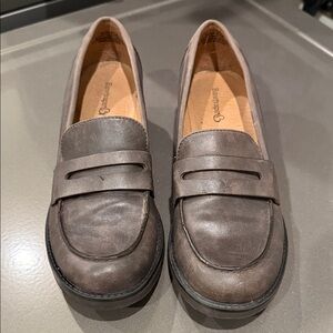 BareTraps Brown Leather Loafers